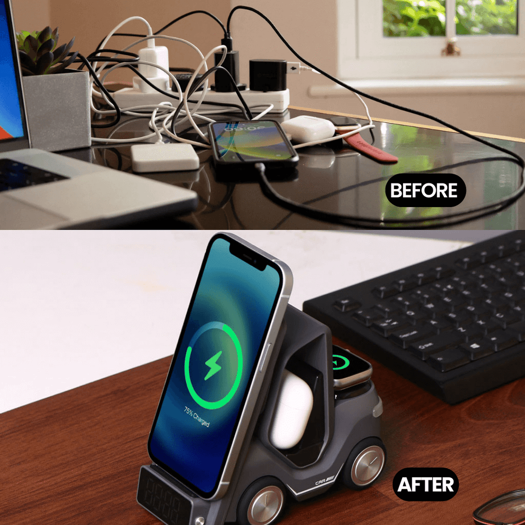 DigitexIndia Charge Cruiser- 3 in 1 Wireless Charger with Clock