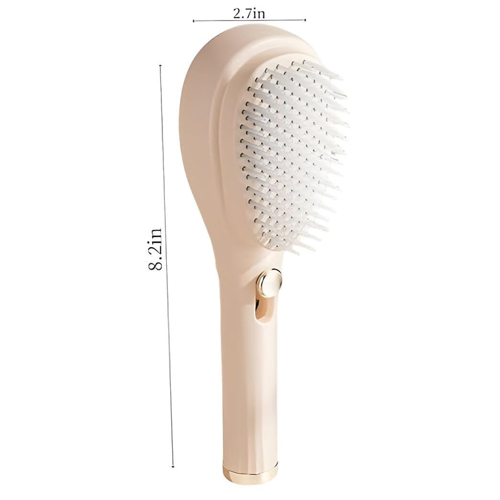 2-in-1 Self-Cleaning Hair Brush with Scalp Massager – Anti-Static Detangling Massage Comb for Women, Men & Kids – Push Button Hair Removal, Smooth Styling & Daily Hair Care Tool