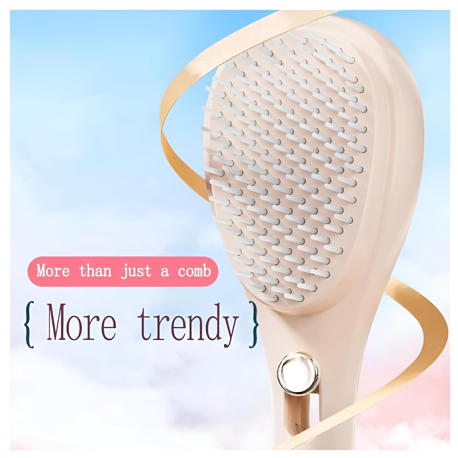 2-in-1 Self-Cleaning Hair Brush with Scalp Massager – Anti-Static Detangling Massage Comb for Women, Men & Kids – Push Button Hair Removal, Smooth Styling & Daily Hair Care Tool