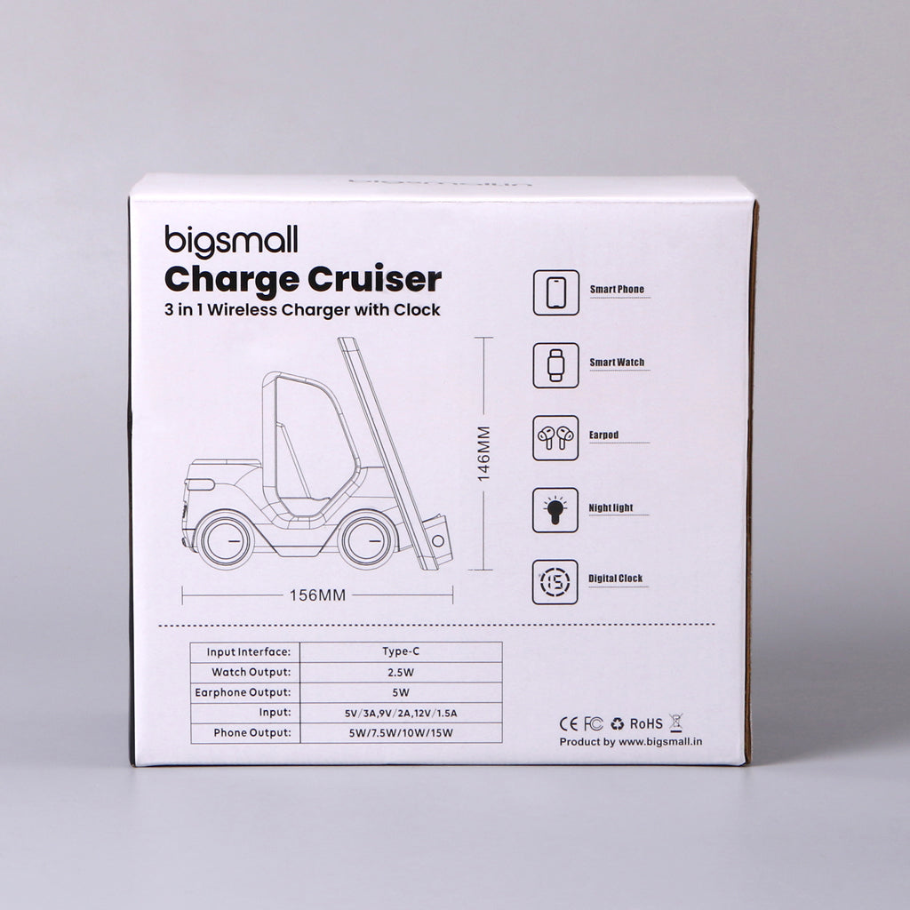 DigitexIndia Charge Cruiser- 3 in 1 Wireless Charger with Clock