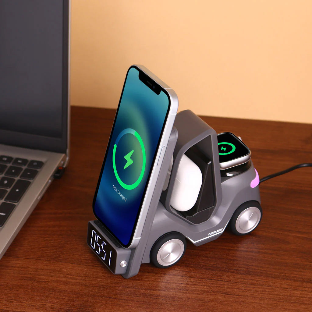DigitexIndia Charge Cruiser- 3 in 1 Wireless Charger with Clock