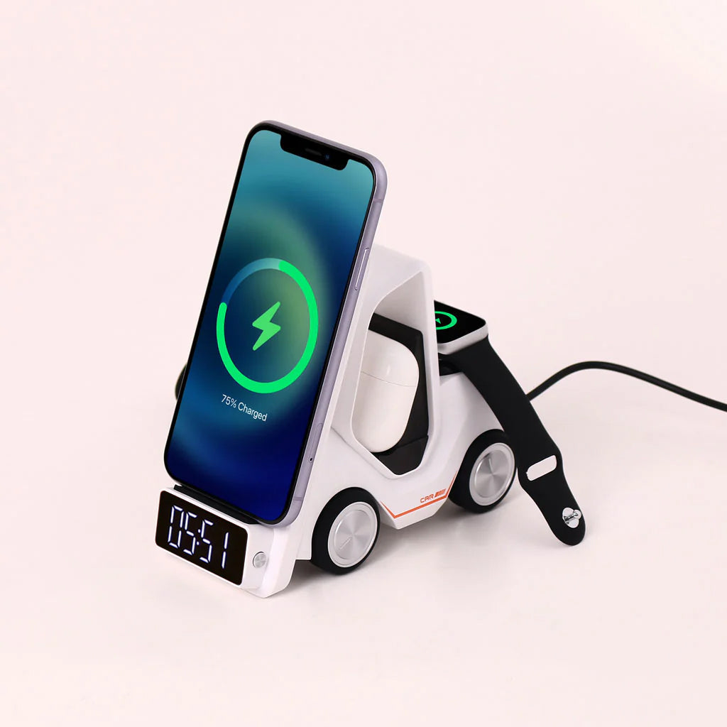 DigitexIndia Charge Cruiser- 3 in 1 Wireless Charger with Clock